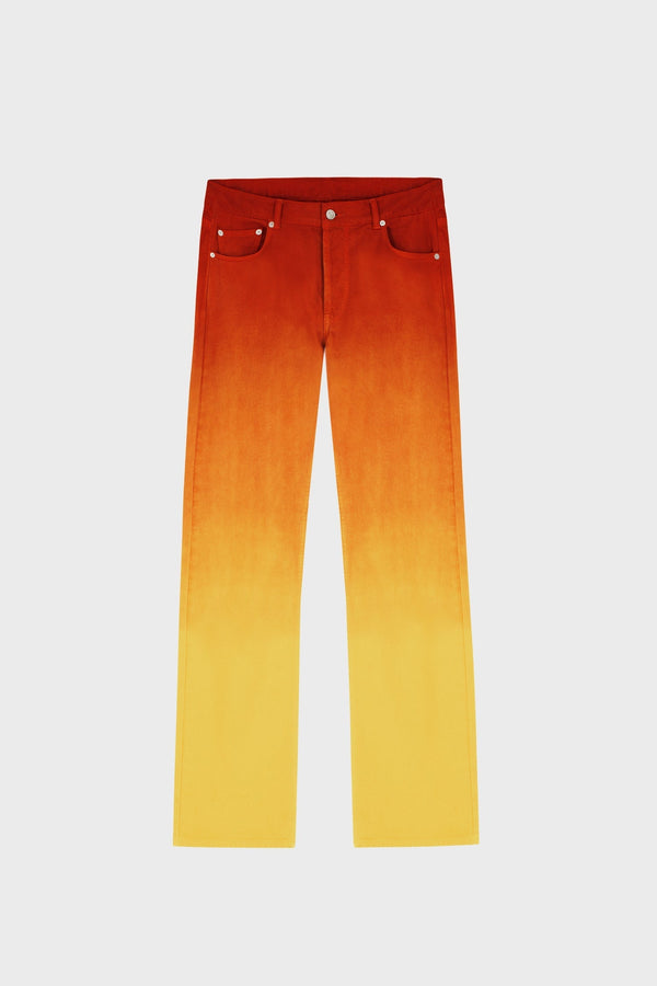 STRAIGHT-LEG JEANS IN OMBRE DENIM