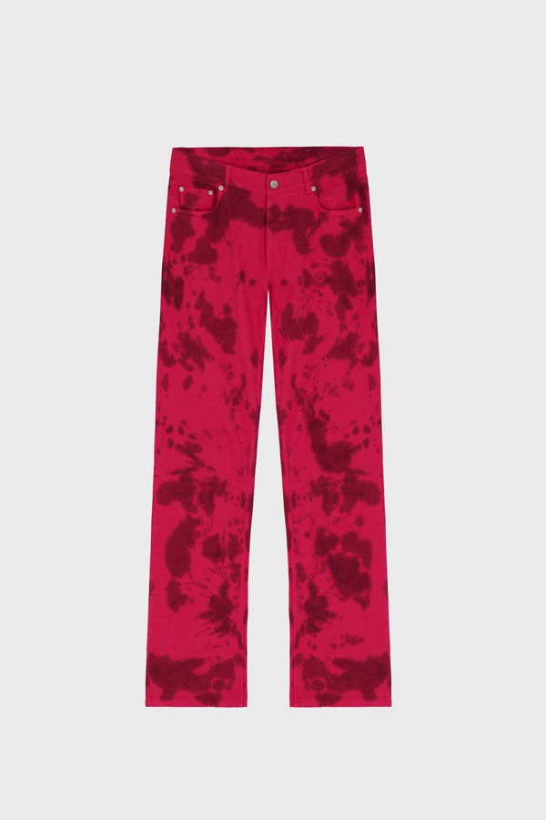 STRAIGHT-LEG JEANS IN TIE-DYE DENIM