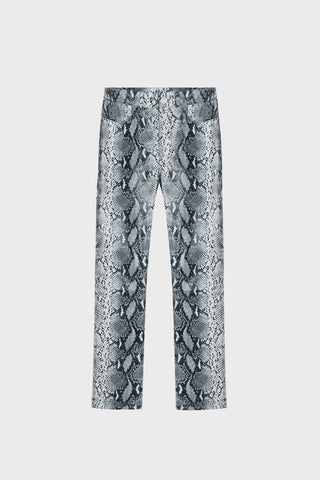 STRAIGHT-LEG SNAKE-PRINT LEATHER PANTS GENERATION78