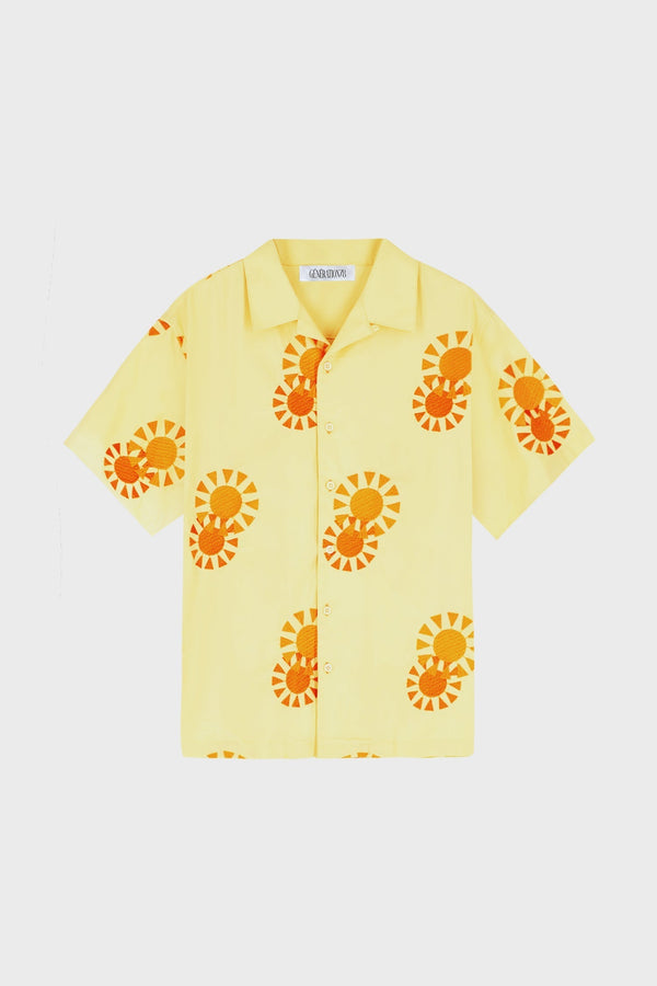 SUN EMBROIDERED CAMP-COLLAR SHIRT IN COTTON