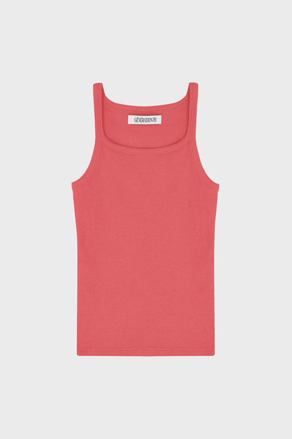 THIN-STRAP TANK TOP IN RIBBED JERSEY