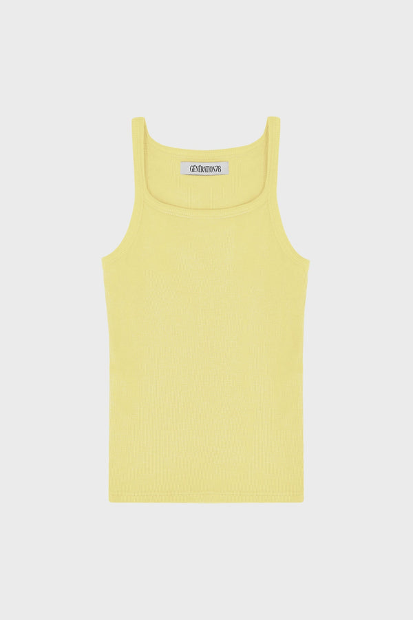 THIN-STRAP TANK TOP IN RIBBED JERSEY